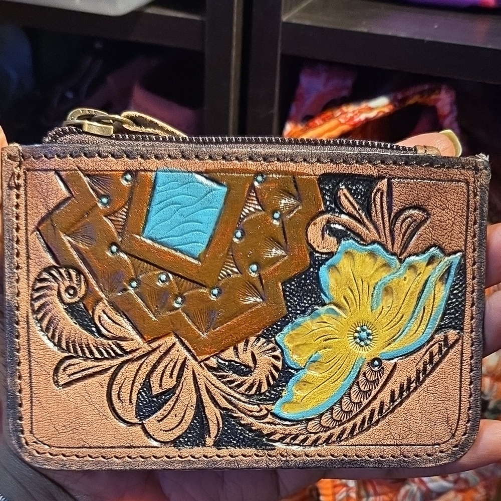 Genuine Leather & Handtooled Small Purse